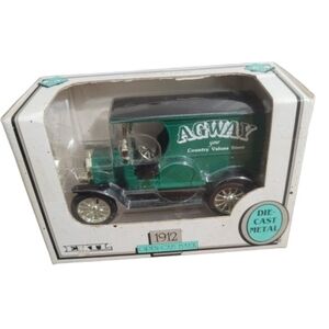 Agway Die-Cast Metal 1912 Model Car Bank Ertl 1912 Open Cab Delivery Car Bank